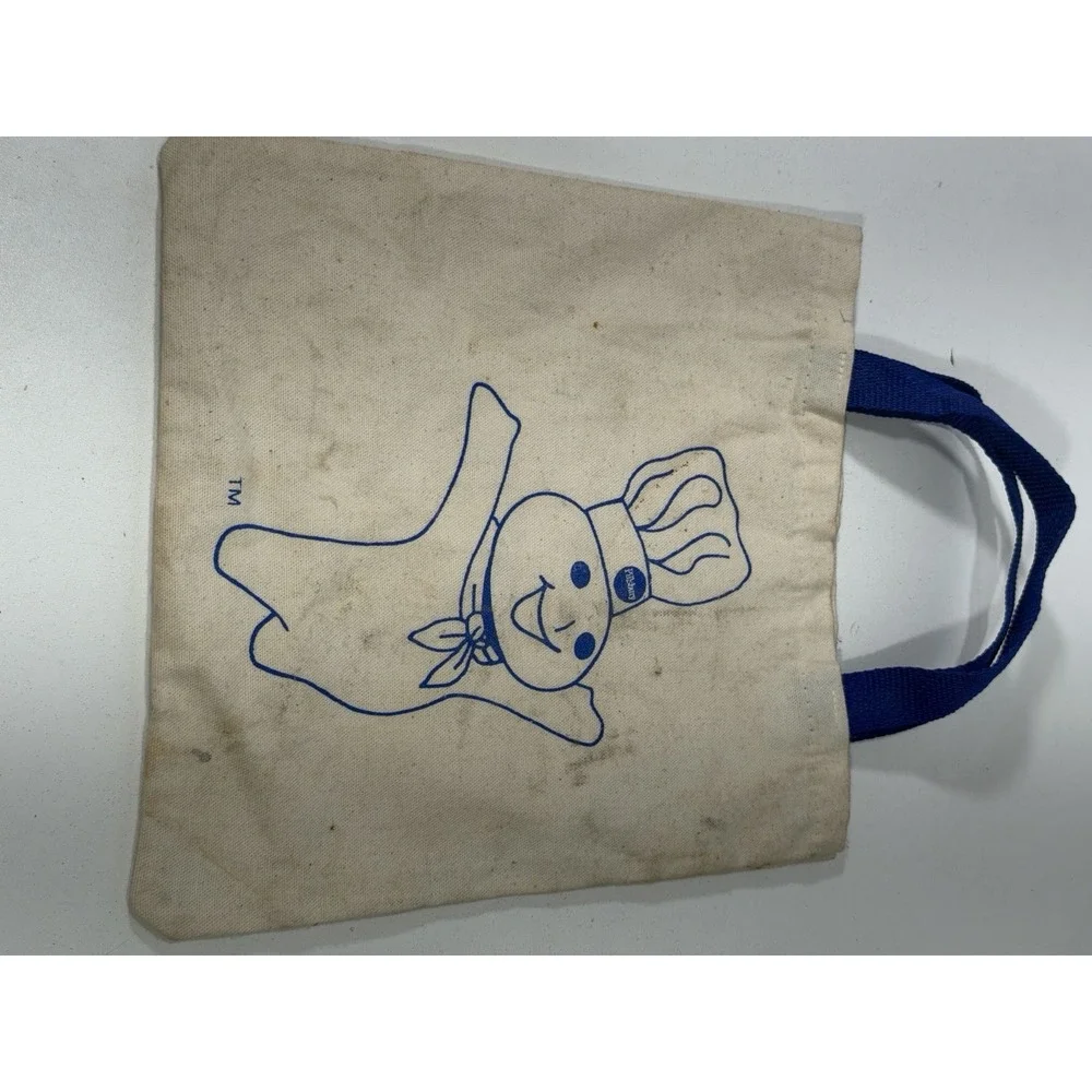 Vtg Pillsbury Doughboy Tote Bag Canvas Poppin Fresh Chef Collectable Kitchen